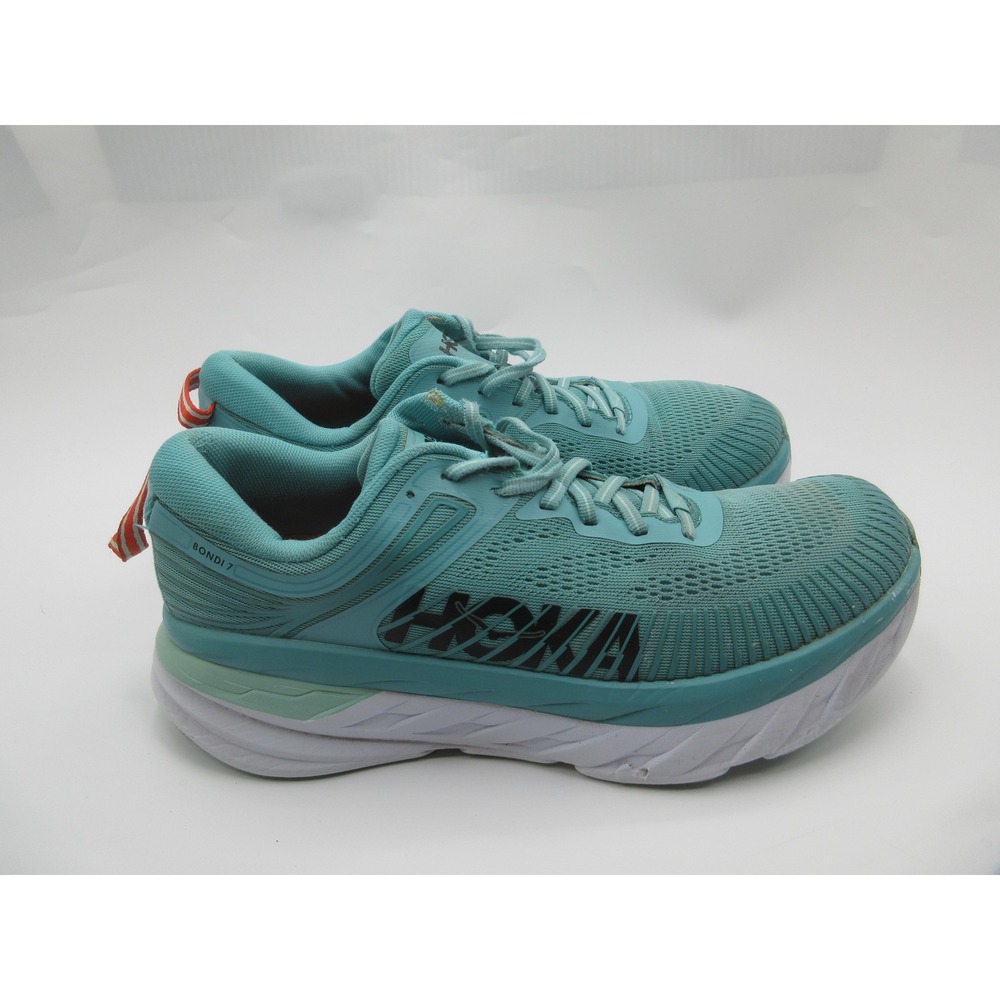 HOKA ONE ONE Shoes Womens Size 9.5 Teal Bondi 7 Running Max Cushion 1110519 AEBL